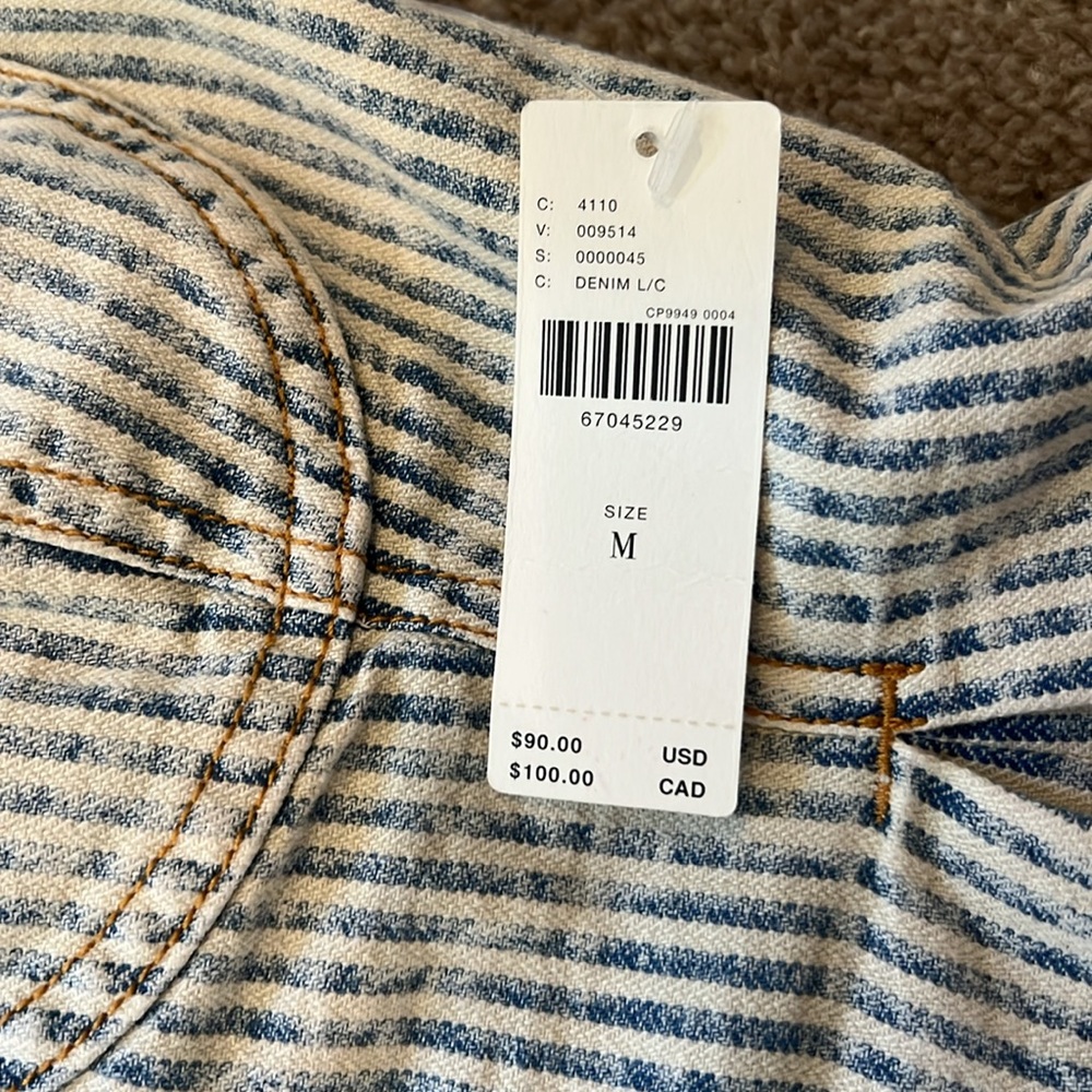 Pilcro Striped Denim Tube Top Size Medium - Picture 7 of 12